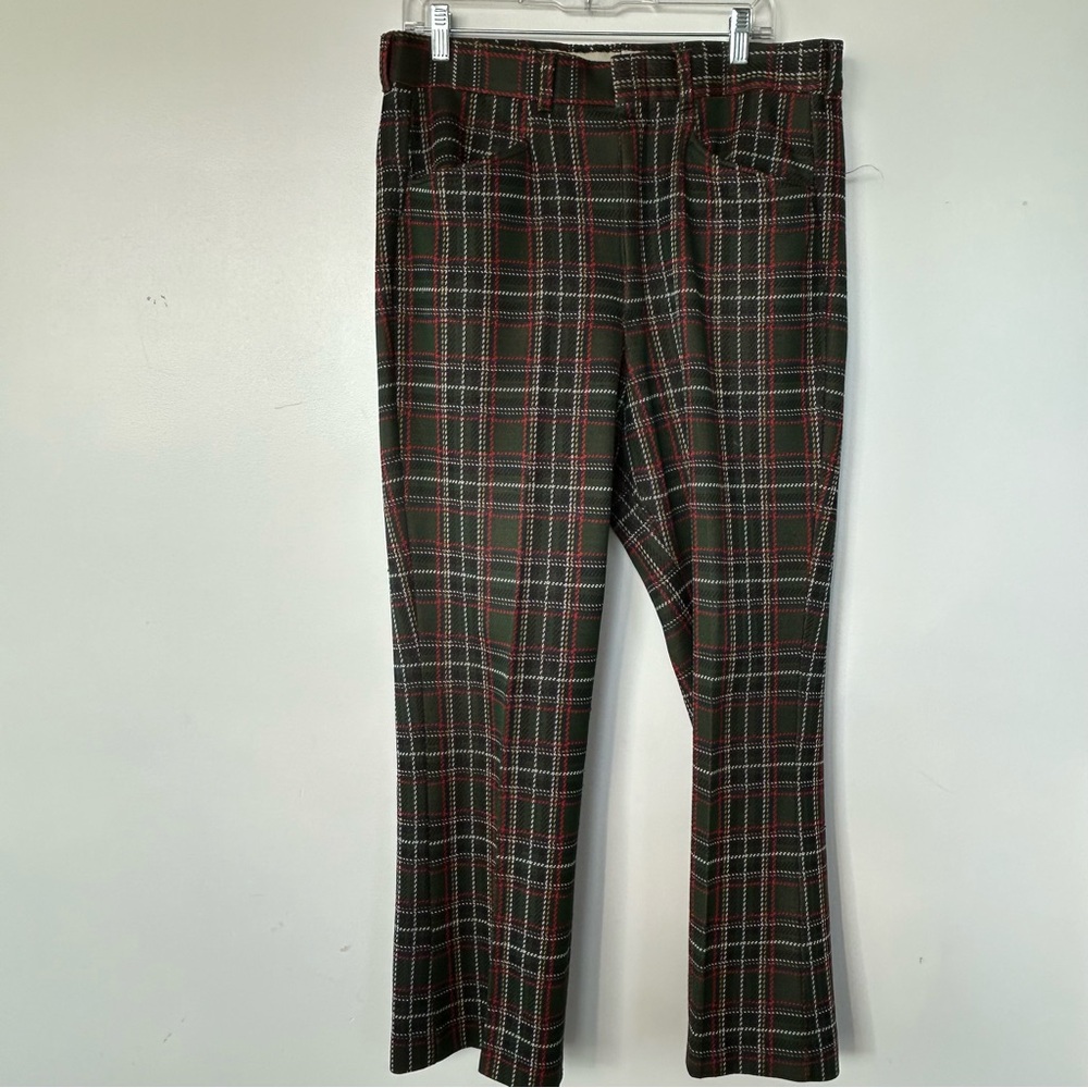 Vintage 70s Kind Road Plaid Double Knit Pants